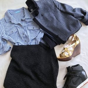 Aquascutum Blazer Jacket Wool Angora Contrast Trim